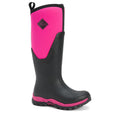Black-Pink - Front - Muck Boots Womens-Ladies Arctic Sport Tall Pill On Wellie Boots