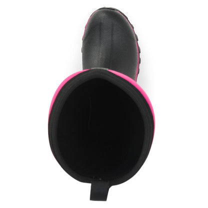 Black-Pink - Pack Shot - Muck Boots Womens-Ladies Arctic Sport Tall Pill On Wellie Boots