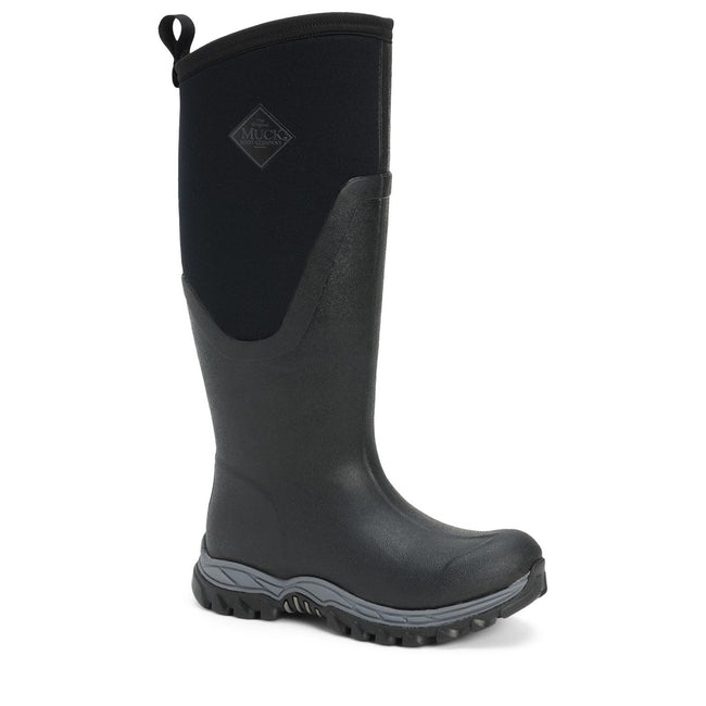Black-Black - Pack Shot - Muck Boots Womens-Ladies Arctic Sport Tall Pill On Wellie Boots