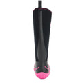 Black-Hot Pink - Back - Muck Boots Womens-Ladies Hale Pull On Wellies