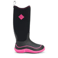 Black-Hot Pink - Side - Muck Boots Womens-Ladies Hale Pull On Wellies