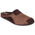 Brown - Front - Cotswold Mens Westwell Slip On Mule Slippers
