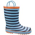 Blue - Back - Cotswold Childrens-Kids Captain Striped Wellington Boots