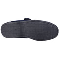 Navy - Side - Fleet & Foster Mens Sam Touch Fastening Slippers