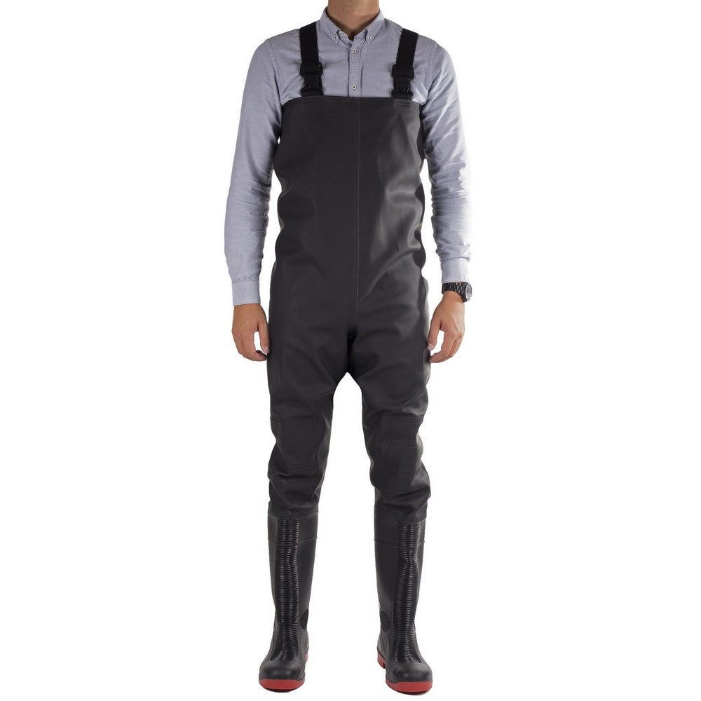 Black-Red - Back - Amblers Safety Unisex Danube Chest Safety Wader