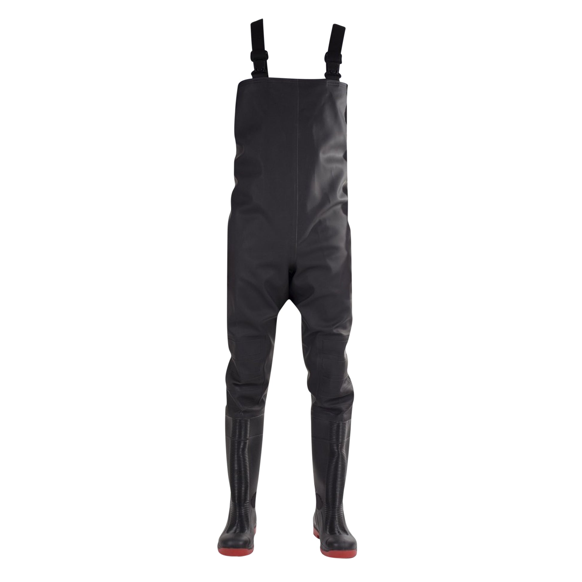 Black-Red - Front - Amblers Safety Unisex Danube Chest Safety Wader