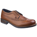 Tan - Front - Cotswold Mens Poplar Brogue Leather Dress Shoes