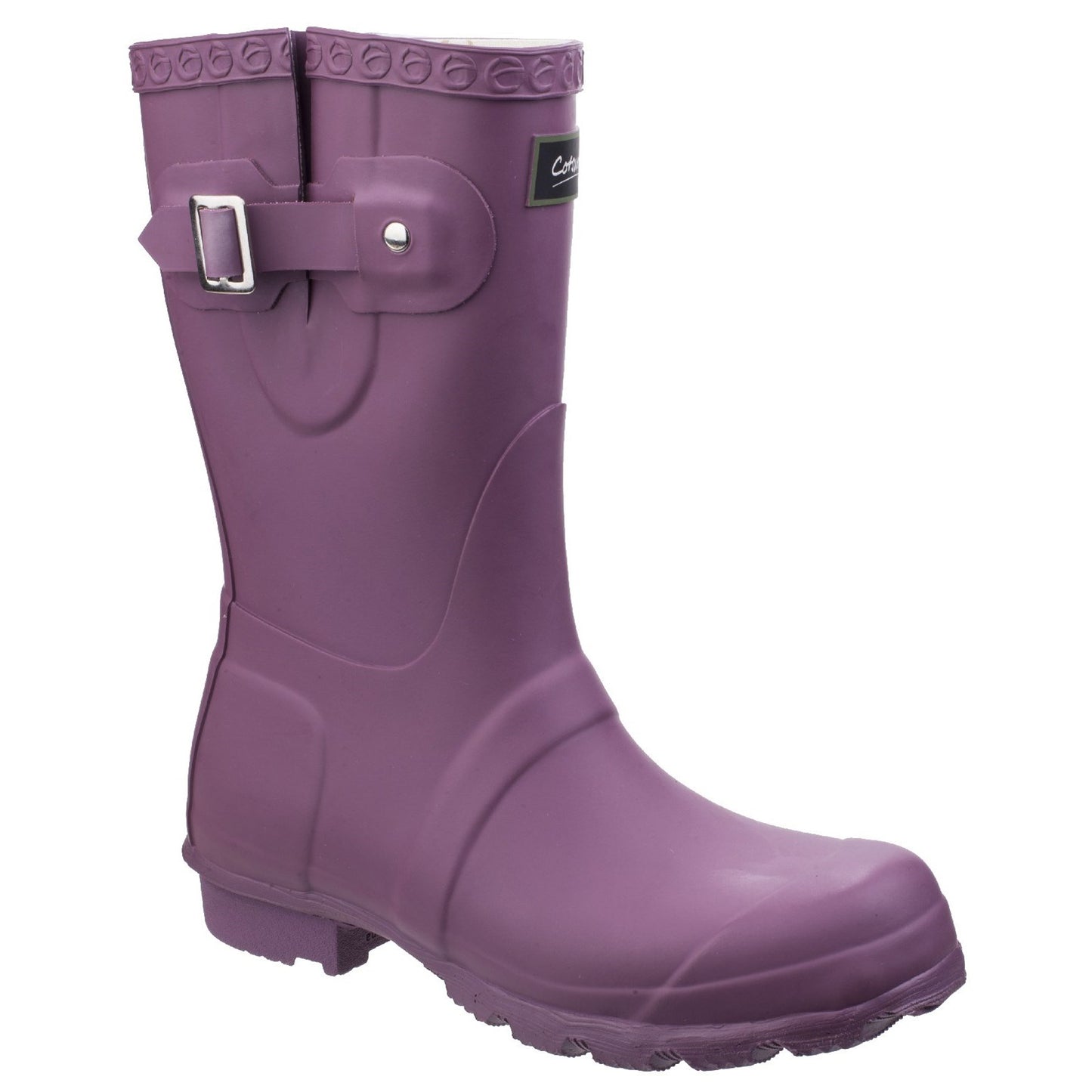 Purple - Front - Cotswold Womens-Ladies Windsor Short Waterproof Pull On Wellington Boots