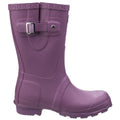 Purple - Back - Cotswold Womens-Ladies Windsor Short Waterproof Pull On Wellington Boots