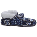 Blue - Back - Divaz Womens-Ladies Lapland Knitted Slippers