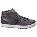 Grey - Back - Diva Womens-Ladies Steffy Metallic Sneakers