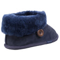 Dark Blue - Side - Cotswold Womens-Ladies Wotton Sheepskin Soft Leather Booties