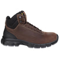 Brown - Side - Puma Mens Condor Mid Lace Up Leather Safety Boots