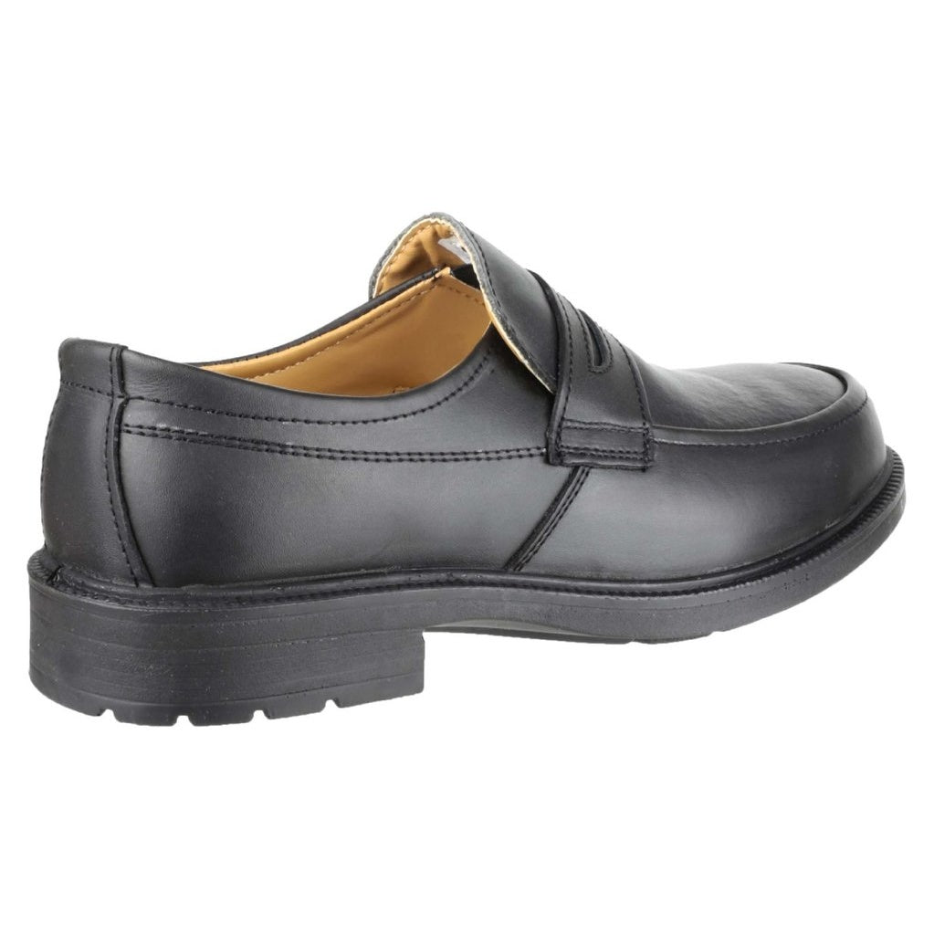 Black - Back - Amblers Safety Mens FS46 Mocc Toe Safety Slip On Shoe