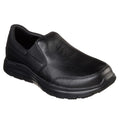 Black - Front - Skechers Mens Leather Flex Advantage SR - Bronwood Slip On Shoes