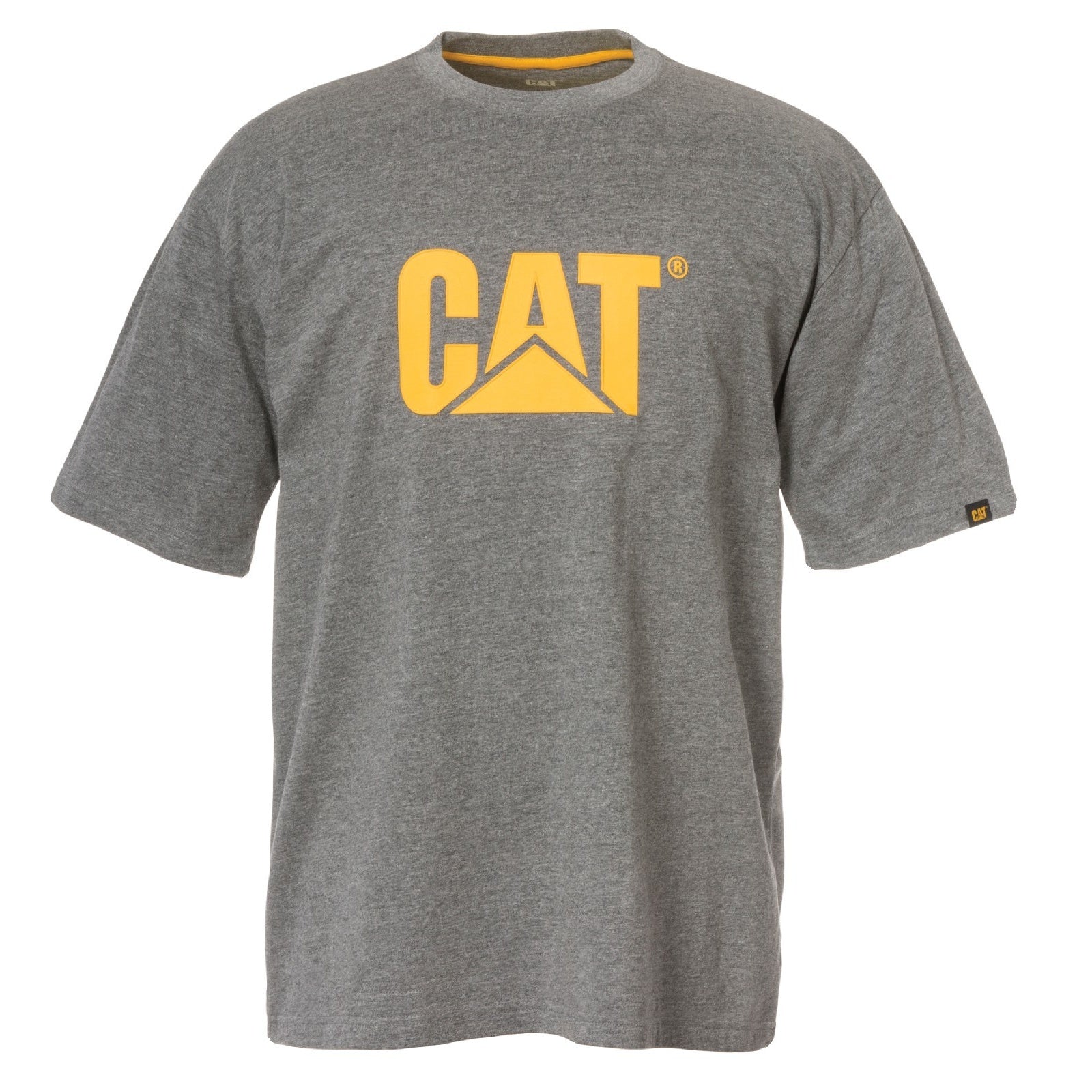 Dark Heather Grey - Front - Caterpillar Mens Trademark Logo T-Shirt