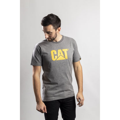 Dark Heather Grey - Back - Caterpillar Mens Trademark Logo T-Shirt