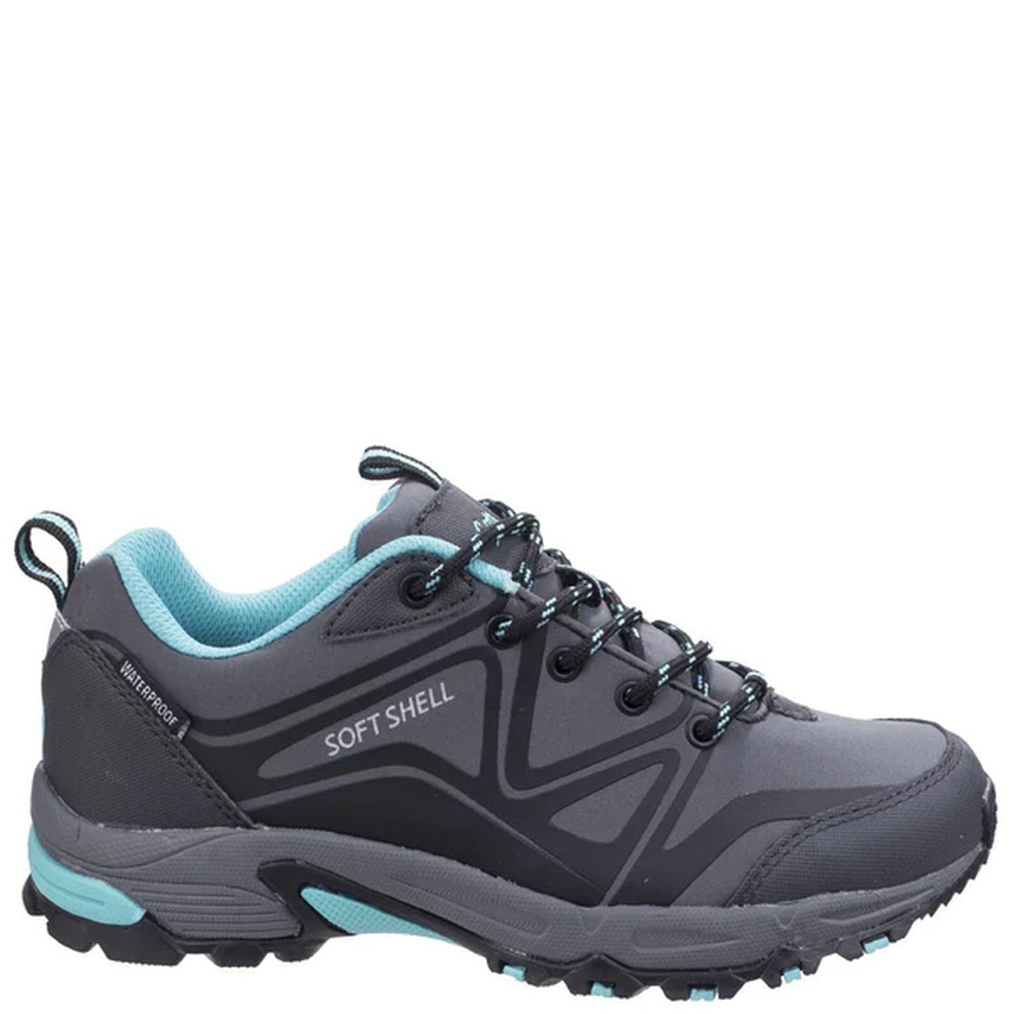 Grey-Black-Aqua - Side - Cotswold Womens-Ladies Abbeydale Low Hiking Boots