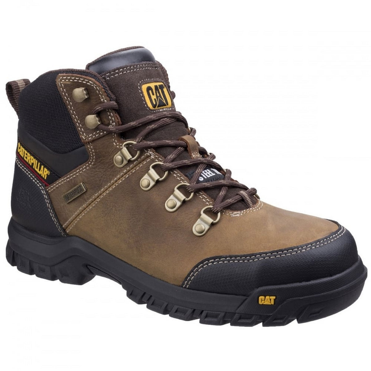 Brown - Front - Caterpillar Mens CAT Framework S3 Safety Leather Boots