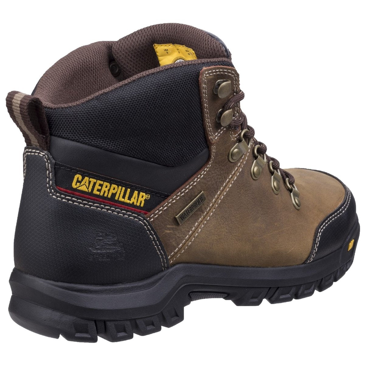 Brown - Side - Caterpillar Mens CAT Framework S3 Safety Leather Boots