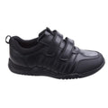 Black - Back - Hush Puppies Childrens-Boys Josh Jnr Touch Fastening Leather Shoes