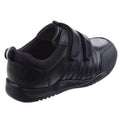 Black - Side - Hush Puppies Childrens-Boys Josh Jnr Touch Fastening Leather Shoes