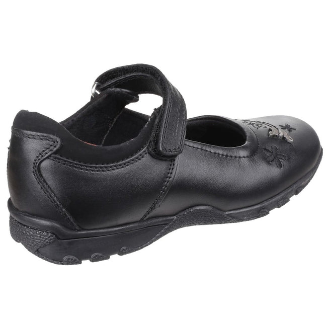 Black - Side - Hush Puppies Childrens Girls Clare Back To School Shoes