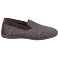 Brown - Back - Cotswold Mens Stanley Moc Toe Full Slipper