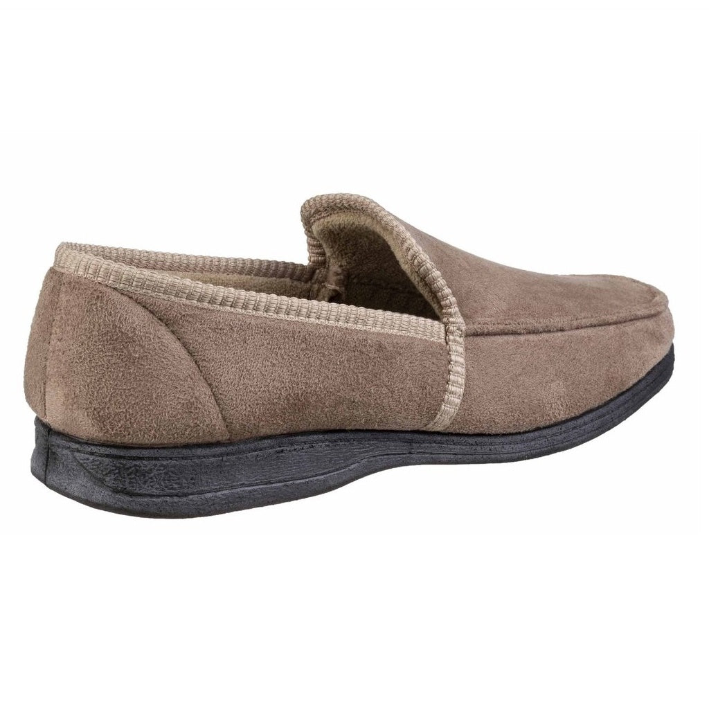 Beige - Back - Fleet & Foster Mens Dakis Slip On Slipper