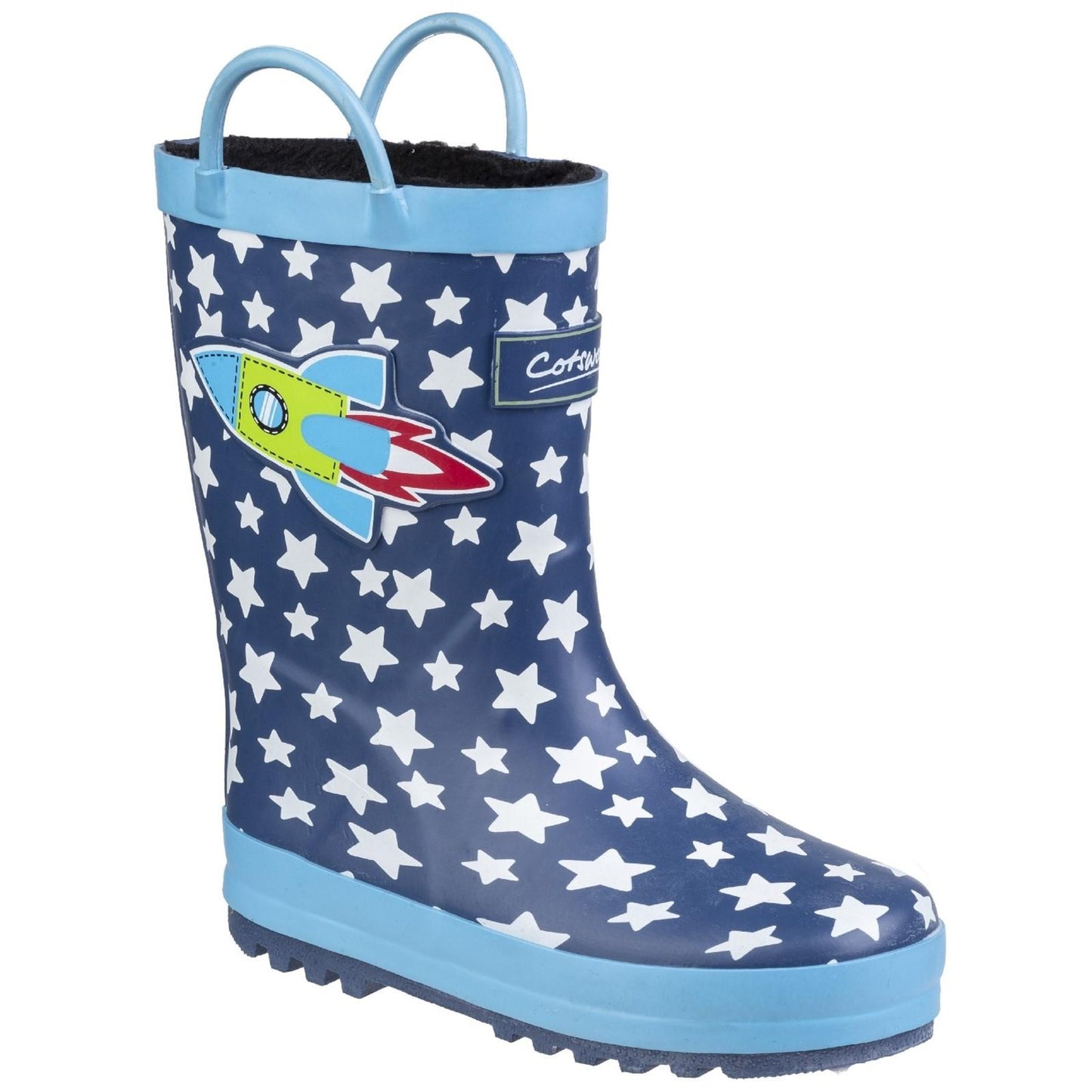 Dark Blue-White - Front - Cotswold Childrens-Kids Sprinkle Wellington Boots
