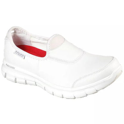 White - Front - Skechers Womens Sure Track Slip Resistant Slip On Work Shoe