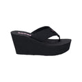 Black - Back - Rocket Dog Womens-Ladies Diver Webbing Slip On Wedge Sandals