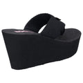 Black - Side - Rocket Dog Womens-Ladies Diver Webbing Slip On Wedge Sandals