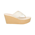 Cream - Back - Rocket Dog Womens-Ladies Diver Webbing Slip On Wedge Sandals