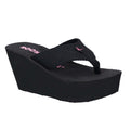 Black - Front - Rocket Dog Womens-Ladies Diver Webbing Slip On Wedge Sandals