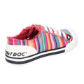 Red-Multi - Side - Rocket Dog Womens-Ladies Jazzin Eden Stripe Lace Up Canvas Trainer