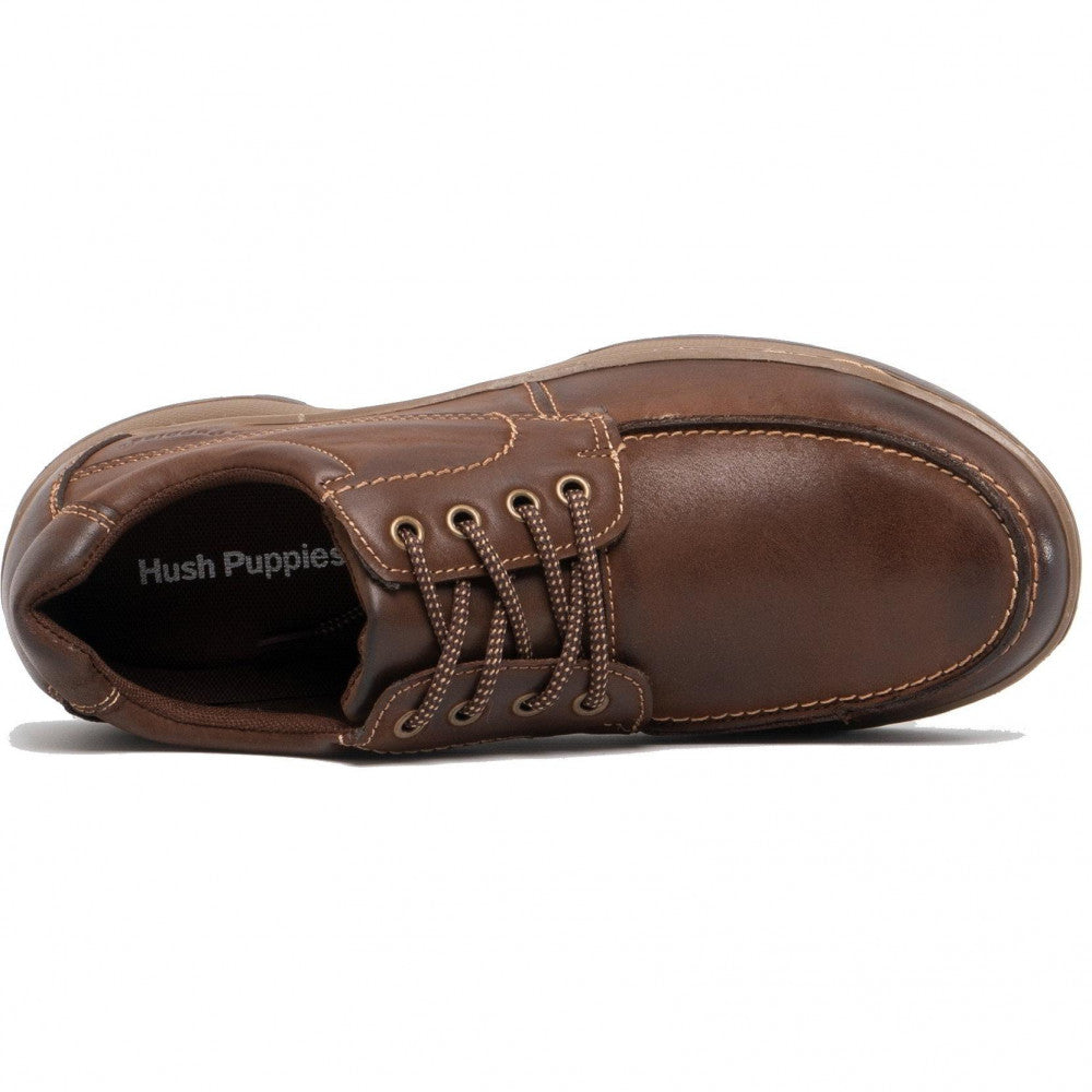 Brown - Pack Shot - Hush Puppies Mens Tucker Lace Up Shoes