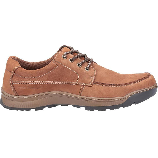 Tan - Back - Hush Puppies Mens Tucker Lace Up Shoes