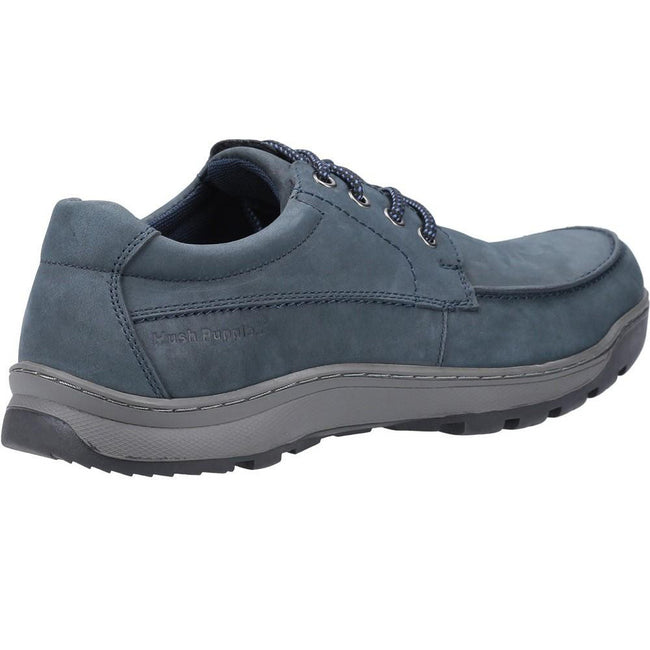 Navy - Side - Hush Puppies Mens Tucker Lace Up Shoes