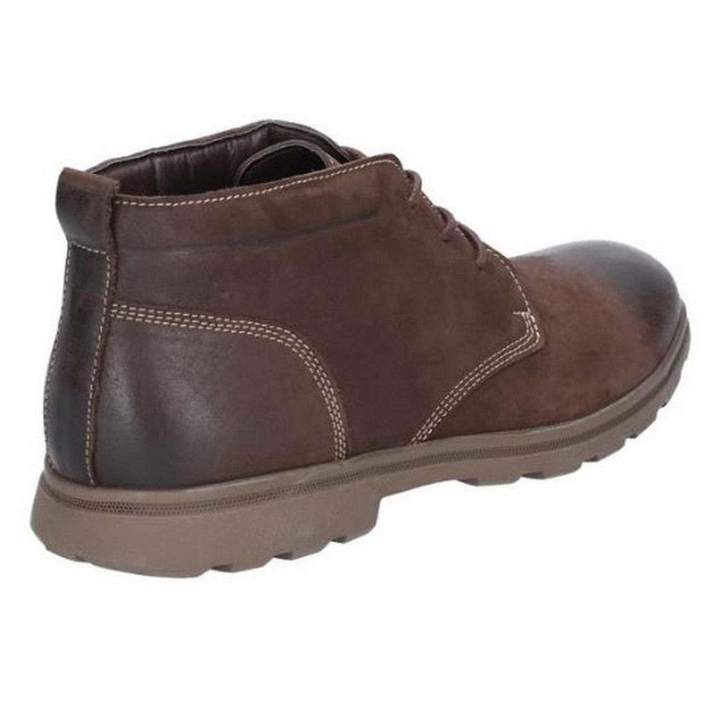 Brown - Back - Hush Puppies Mens Tyson Chukka Nubuck Leather Boot