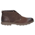 Brown - Side - Hush Puppies Mens Tyson Chukka Nubuck Leather Boot