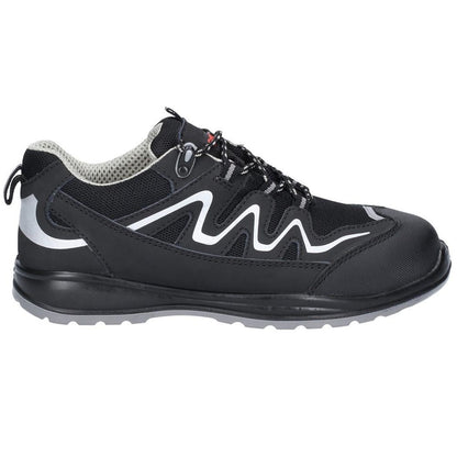 Black - Side - Centek Unisex FS313 Extra Light Water Resistant Nubuck Leather Safety Trainer