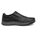 Black - Back - Hush Puppies Mens Jasper Slip On Leather Shoes