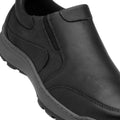 Black - Close up - Hush Puppies Mens Jasper Slip On Leather Shoes