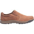 Tan - Back - Hush Puppies Mens Jasper Slip On Leather Shoes