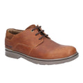 Brown - Side - Hush Puppies Mens Max Hanston Lace Up Dress Shoe