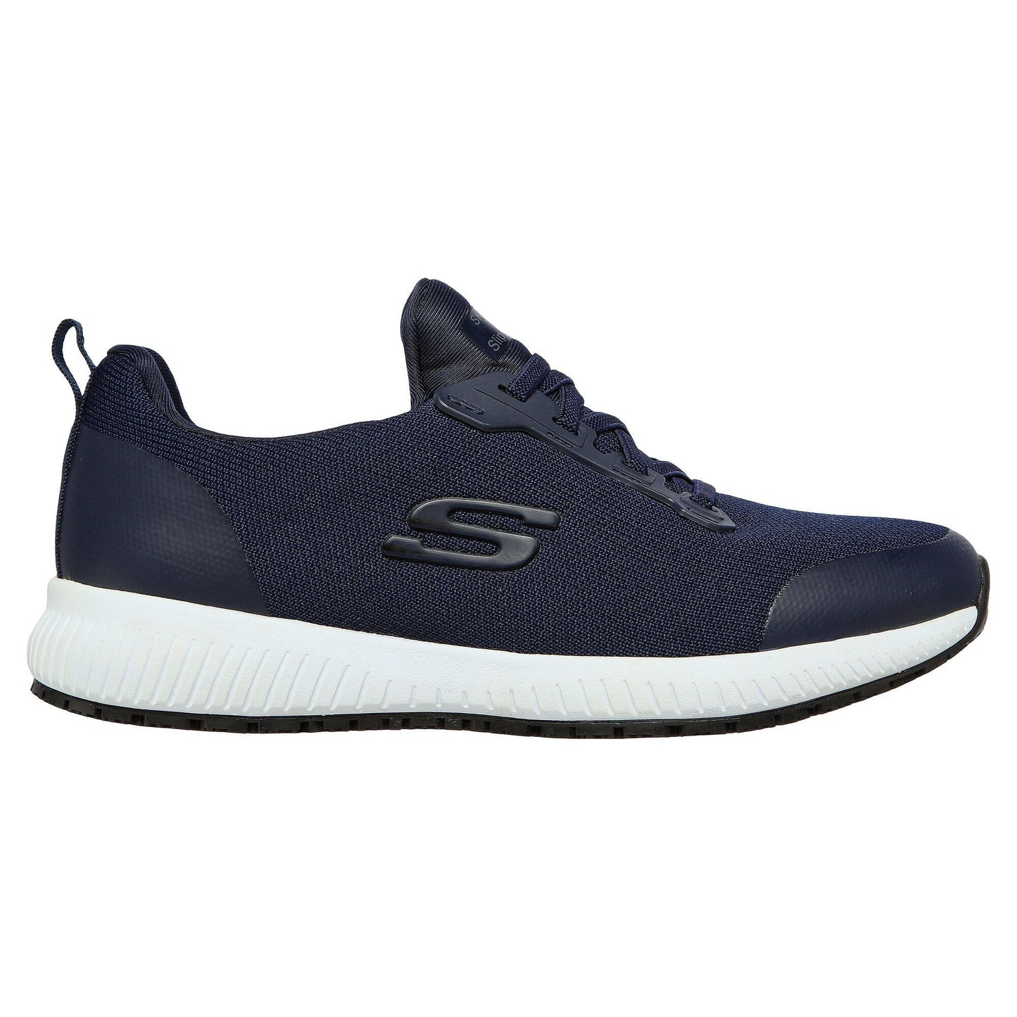 Navy - Back - Skechers Womens-Ladies Squad Lace Up Safety Shoes