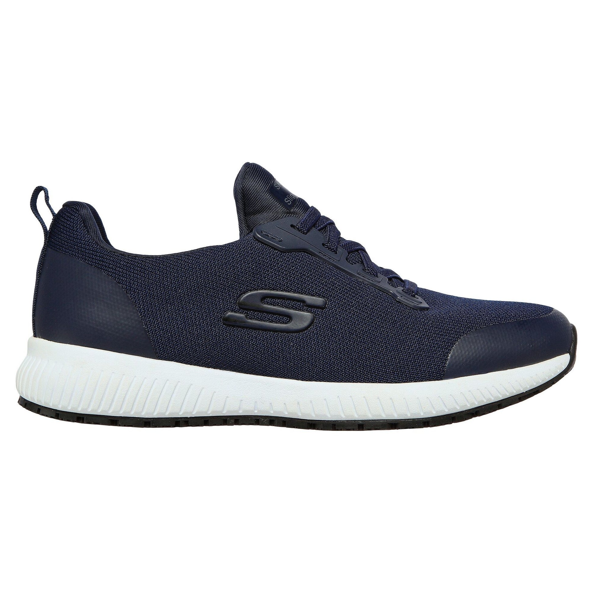 Navy - Back - Skechers Womens-Ladies Squad Lace Up Safety Shoes