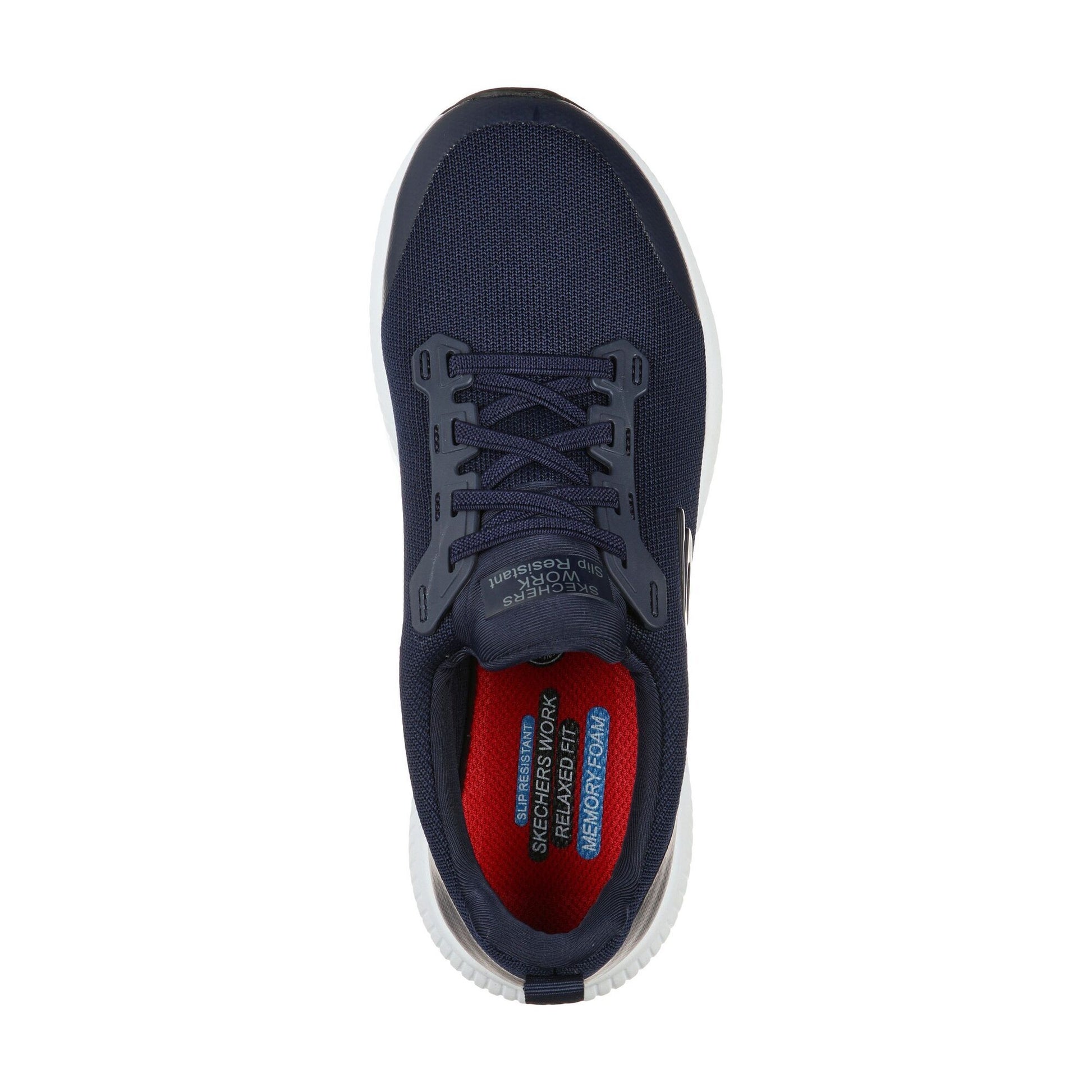 Navy - Lifestyle - Skechers Womens-Ladies Squad Lace Up Safety Shoes