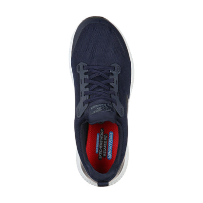 Navy - Lifestyle - Skechers Womens-Ladies Squad Lace Up Safety Shoes